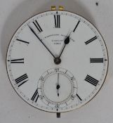 A vintage 19th century pocket watch movement by William Wagstaff Islington of London 6007 with