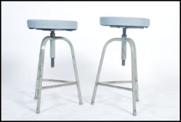 A pair of vintage mid century retro industrial med