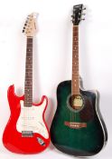 Two guitars; A ' Fortissimo ' made stratocaster st