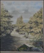 A vintage 20th century oil on canvas painting of a