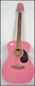 A vintage acoustic 6 string guitar in pink by Fish