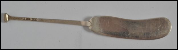 A silver hallmarked knife having a roman column handle with hallmarks for Sheffield 1934 makers