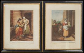 A pair of framed and glazed Eugene Tily stipple prints, both being signed by artist, one entitled