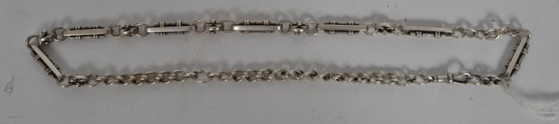 A good quality 19th century Victorian silver hallmarked fob chain, each link with a Lion Passant