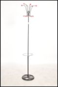 A vintage mid 20th century atomic style sputnik tubular metal coat / hat stand having angular