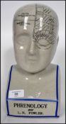 After L N Fowler: A ceramic phrenology head marked