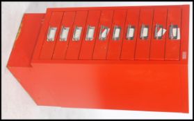 A retro vintage industrial ten drawer filing cabin