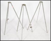 A set of 3 fabulous mid century tapering metal Ind