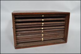 A vintage 20th century mahogany specimen cabinet h