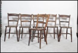 A set of 6 Victorian beech and elm windsor dining