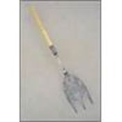 An unusual 19th century silver plated bread fork b