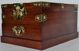 A 20th century ladies vanity mirror and box with f