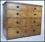 A Georgian 19th century stencil painted chest of drawers of softwood construction dating to circa