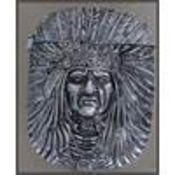 A silver plated vesta case being cast in relief in the form of a native Indian having hinged top