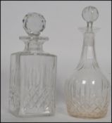 Two early 20th century ( circa 1930's ) Edinburgh Crystal cut glass crystal decanters with stoppers,