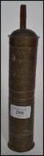 An unusual 20th century Persian / Islamic believed coffee grinder of cylindrical form having opening