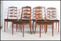 A set of six G Plan teak wood ladder back dining c