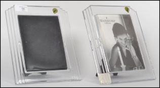 A pair of Waterford Crystal cut glass picture frames having an Art Deco inspired design with
