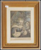 A framed and glazed Woollett of London engraving entitled Boys At Play depicting two boys blowing