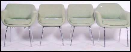 A set of 4 1970's armchairs / chairs  in the manner of Eero Saarinen ' executive chairs ' Each