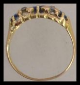 A Victorian 18ct gold sapphire and diamond ring, T