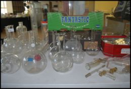 A good collection of Industrial 20th century Laboratory / chemists equipment glass bottles -