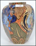 An early 20th century Fredrick Rhead for Burleigh Ware hexagonal vase decorated in the Amstel