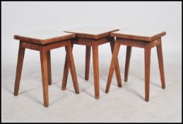 A group of three beech wood vintage 20th century s