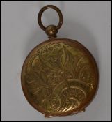 A vintage 20th century gilt metal pocket watch having faceted hands and a roman numeral chapter