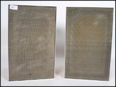 A pair of retro 20th century teak wood music speakers by Leak, the teak cased with a chrome surround