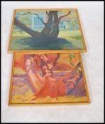 Two oil on canvas painting pictures by Jill Gallop