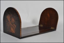 A 19th century tunbridge mosaic inlay metamorphic book troth with slide out and folding ends.