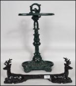 A Coalbrookdale style cast metal painted umbrella