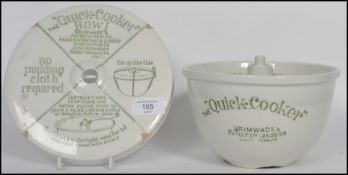 A stunning vintage 20th century ' Quick - Cooker Bowl ' ceramic steam pudding bowl, by Grimwades,