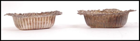 A late Victorian silver hallmarked pair of table salts by Brookes & Crookes - John Brookes &