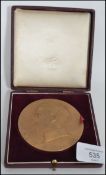 HM King Edward VIII - bronze Coronation commemorative medallion 1937, 7cm diameter, in original gilt