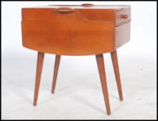 A vintage retro 20th century teak wood sowing box