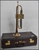 A vintage Jupiter brass three colour trumpet music