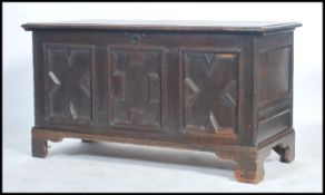 A good 18th century carved oak coffer chest being
