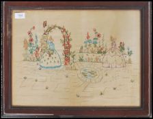 A 19th century Victorian framed and glazed embroid
