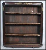 A large 19th century walnut library bookcase havin