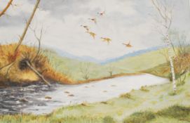 Sw Nelson 1964. A mid century oil on canvas of wil