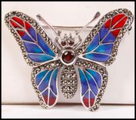 A ladies silver Art Nouveau style plique a jour br