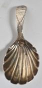 A Georgian silver hallmarked caddy spoon with mono