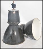 A pair of large vintage industrial 20th century fa