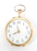 A vintage 18ct gold miniature pocket watch having