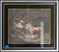 Morland, George; 19th century style coloured engraving print. Framed and glazed, with glazed black