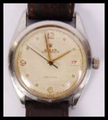 A vintage 1940's Rolex Oysterdate Precision wristwatch having square baton numerals and numbers at
