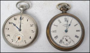 Two vintage pocket watches one being a Enigma with faceted hands and a subsidiary seconds dial and