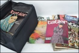 A large collection of vintage Tatler fashion and glamour magazines consisting of examples from the
